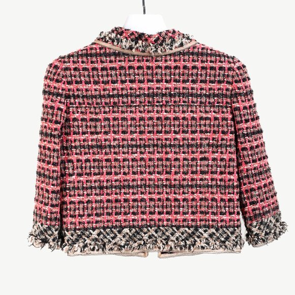 Oscar de la Renta AW/10 Pink Cropped Tweed Blazer - Picture 2 of 10